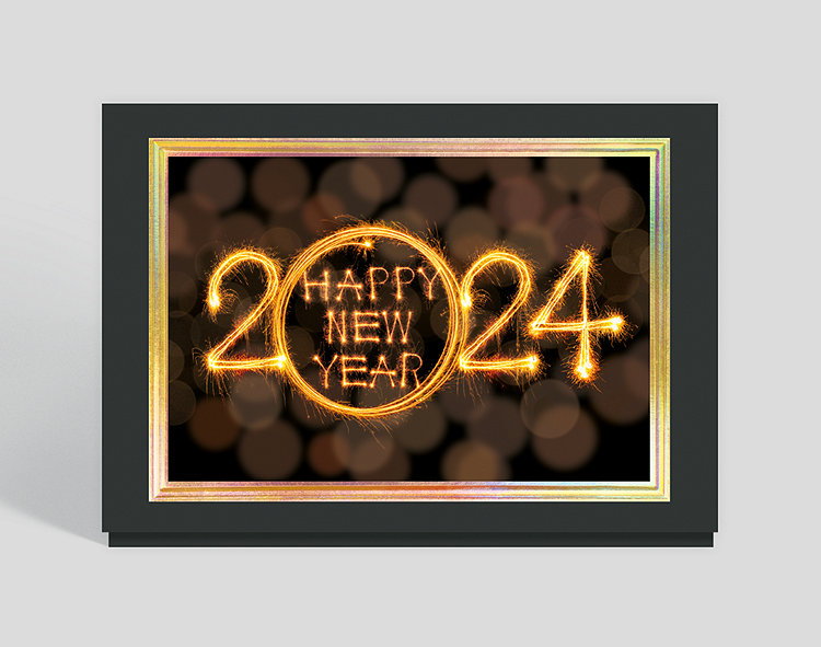 2024 Sparkling New Year Card - Greeting Cards