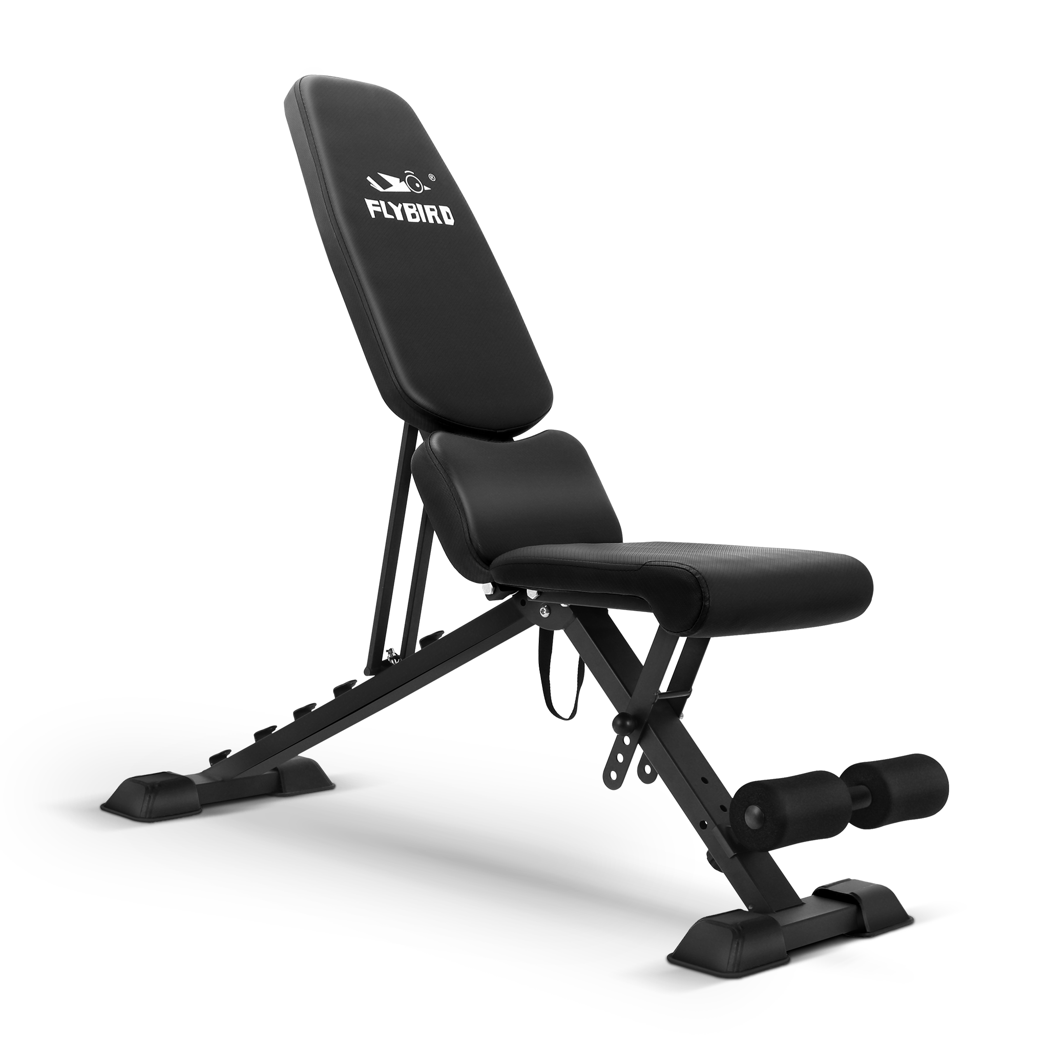 FLYBIRD Adjustable Weight Bench WP129, Weight Bench With Waist Pad Adjustable Weight Bench Folding Weight Bench