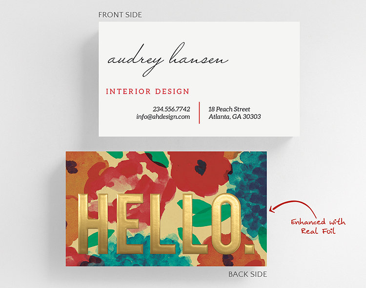 Foil Hello Business Card Standard Size - Business Cards