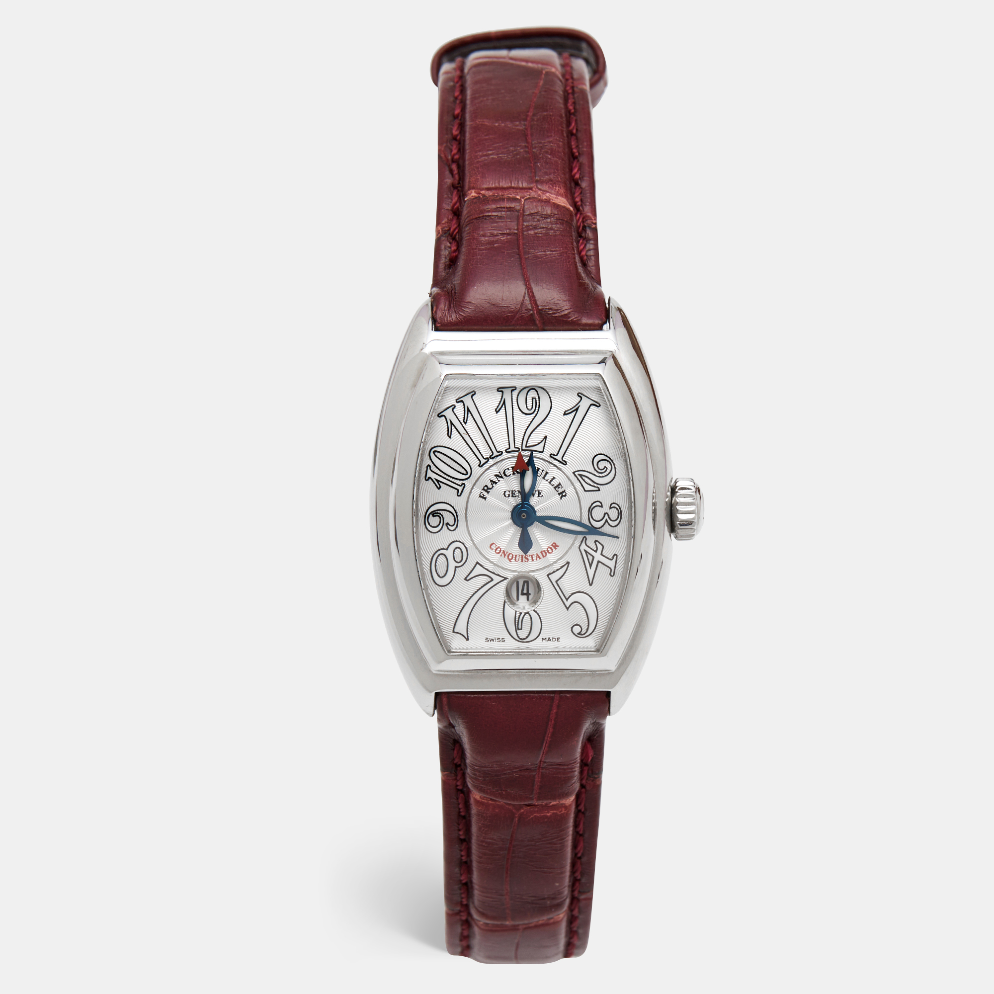 Franck Muller Silver Stainless Steel Alligator Conquistador 8005LSC Women's Wristwatch 28 mm