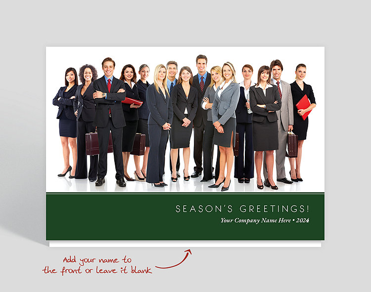 Green Season's Greetings Card - Employee Christmas Cards