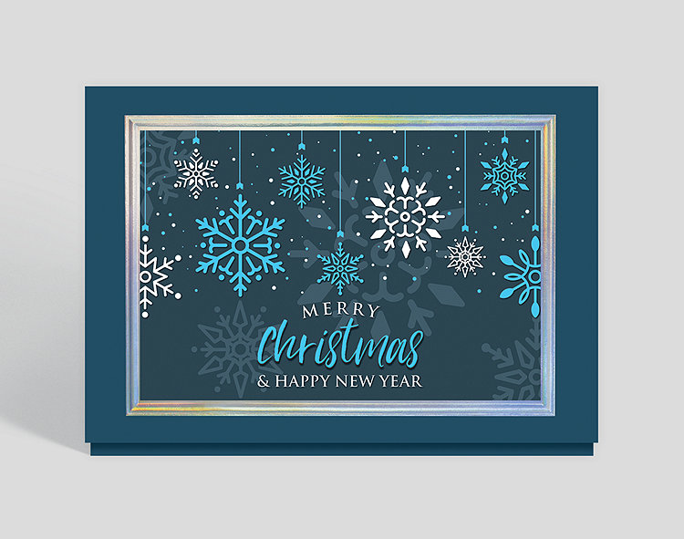 Hanging Snowflakes Holiday Card - Greeting Cards