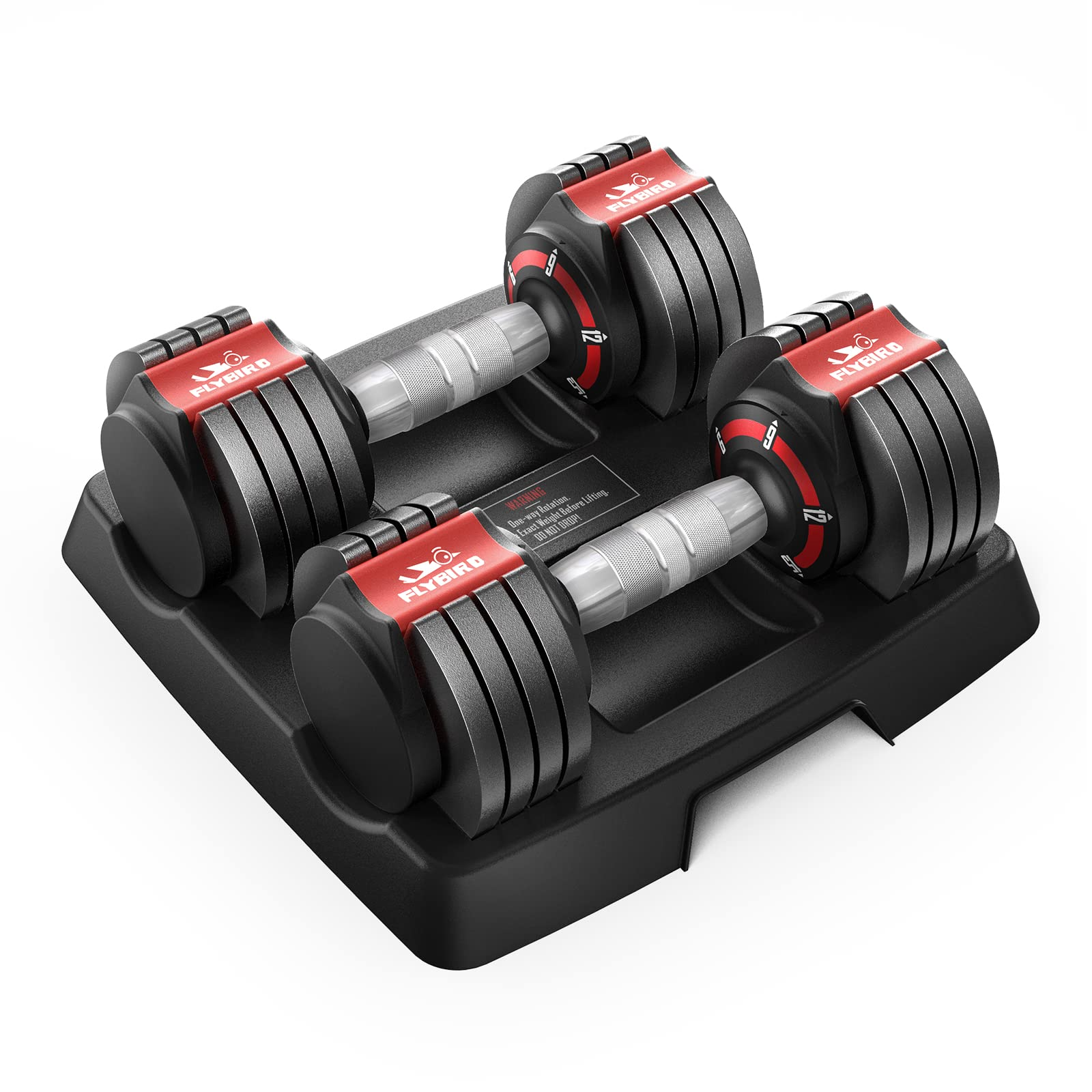 Set of Flybird Adjustable Dumbbells 15lbs, Starter Weights Set for Home Gym