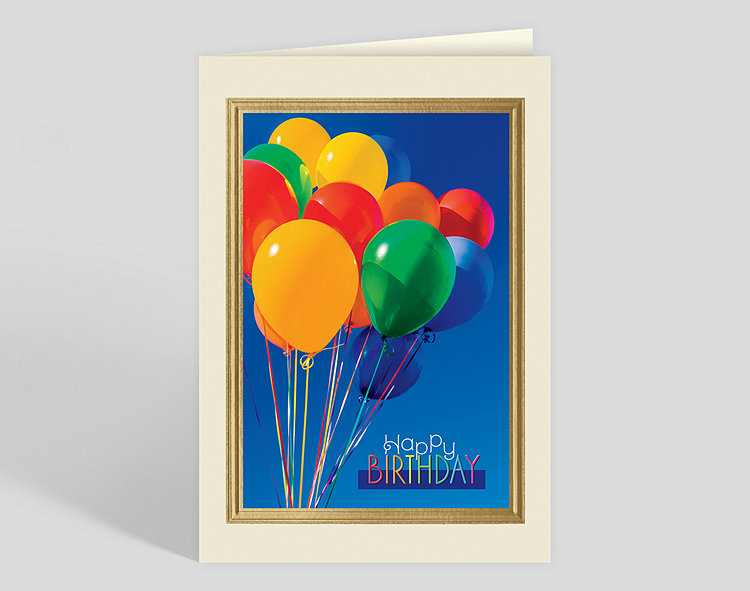 Vivid Birthday Balloons Card - Greeting Cards